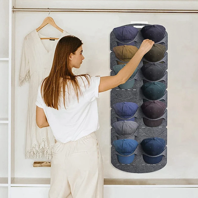Storage Home Coat Racks Wall Felt Hat Storage Racks Cap Bag Clip Travel Cap Rack