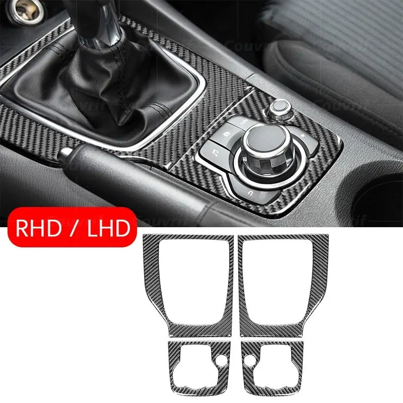 

Carbon Fiber Cover Center For Mazda 3 Axela BM 2014-2019 Control Gear Panel Decorative Stickers Carbon Cover Sticker Accessories
