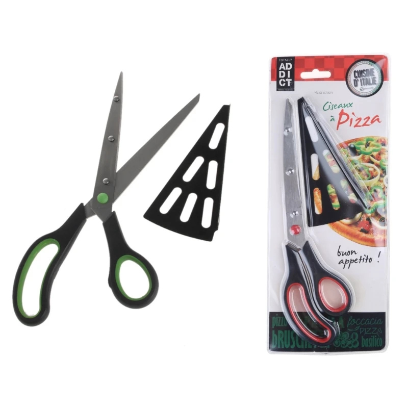 2 in 1 Multifunctional Scissors Pizza Slicer Cutter Server Tray pizza shovel Tool Kitchen Cook Gadget Stainless Steel