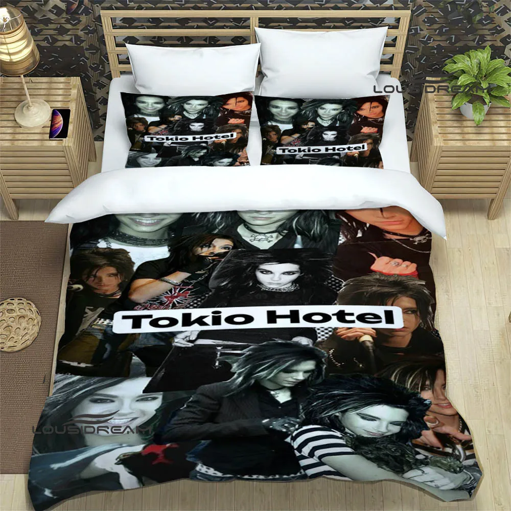 Tokio 호텔 밴드 프린트 침구 세트, 절묘한 침대 용품 세트, 이불 커버, 침대 이불 세트, 럭셔리 생일 선물