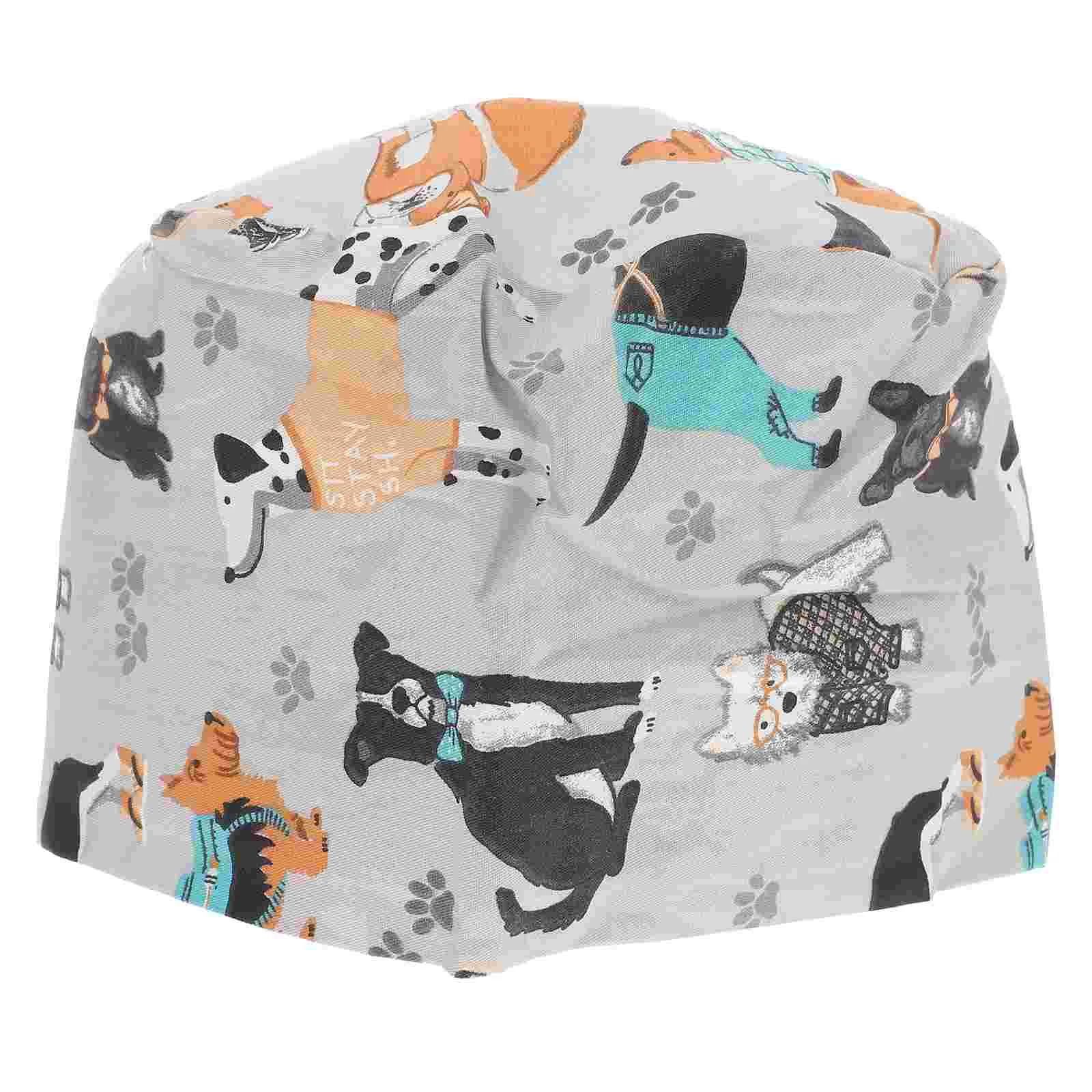 

Cartoon Printed Cap Cotton Bouffant Turban Cap Surgery Hat for Men