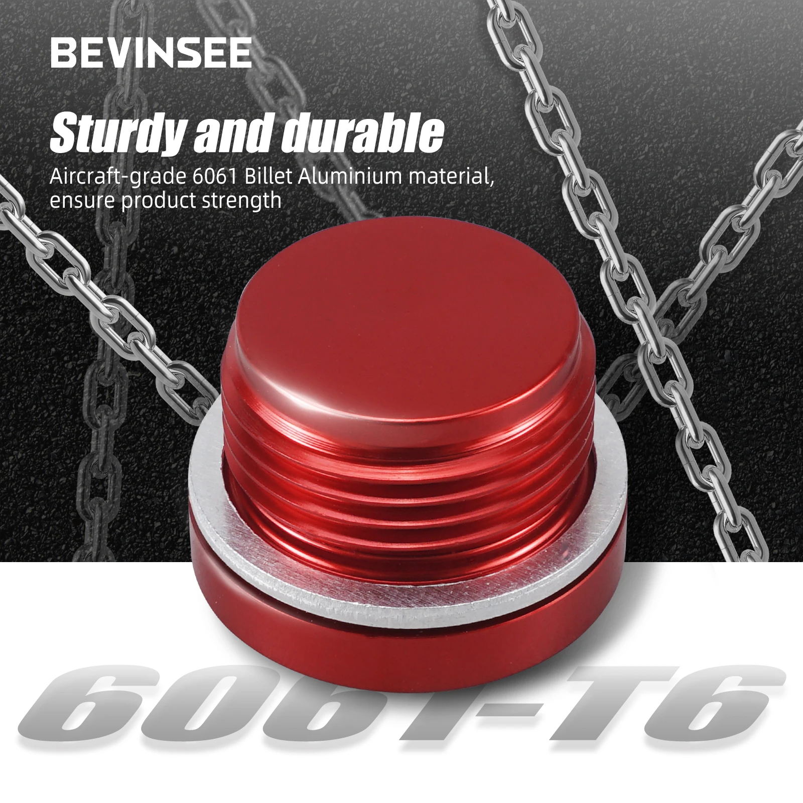 BEVINSEE Aluminium Oil Thermostat Housing Plugs & Lid Cover for BMW N54 N55 S55 for BMW E90 E92 335i E82 E88 135i E60 F10 535i engine compartment panel