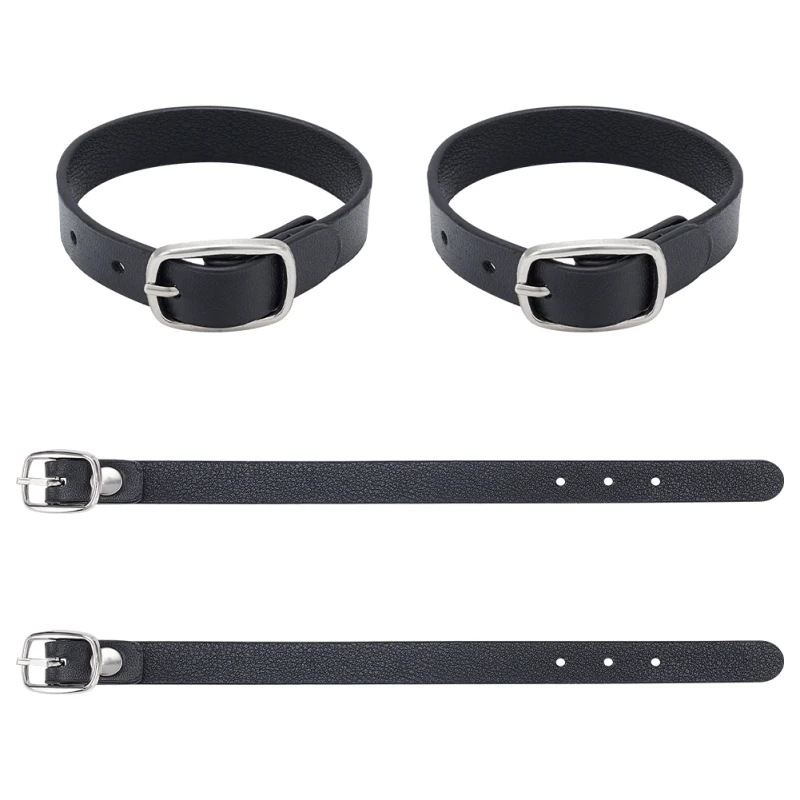 Kilt Extender Buckle 4 Pcs Black Kilt Extender Buckle Straps 7.56x0.71x0.28 Inch PU Imitation Leather Luggage Straps Suitcase Belts for Tight