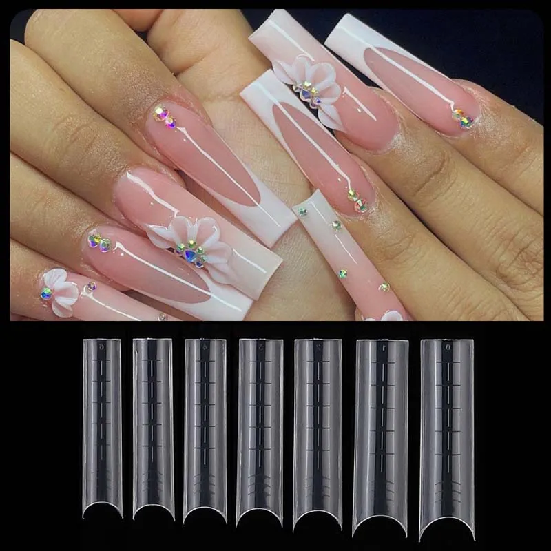 Description Picture 5 of itemSqaure Dual Forms Top Tips Mould Quick Building Poly Gel Nail Form Full Cover Extension System Acrylic Manicure Tool
