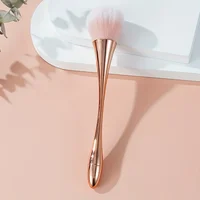 Rose Golden Fan Makeup Brush,Cosmetic Brush Loose Powder Brush ,Highlighting Brush Blush Brush-Soft Hair Makeup Fixing 2