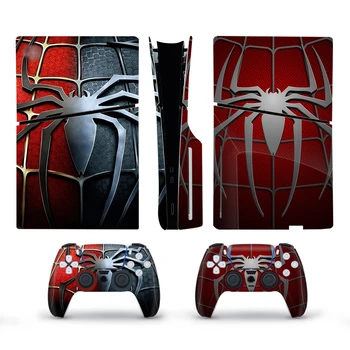 Vinyl Cover Skins for Playstation 5 Slim Console Controller Stickers Superhero Skin Wraps Set for PS5 Disc Edition Accessories
