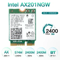 Intel AX201 Wi-Fi6 M.2 Key E CNVIO2 Dual Band 2.4G/5Ghz Wireless Adapter Card 802.11ac/ax Bluetooth-compatible 5.0 For Windows10