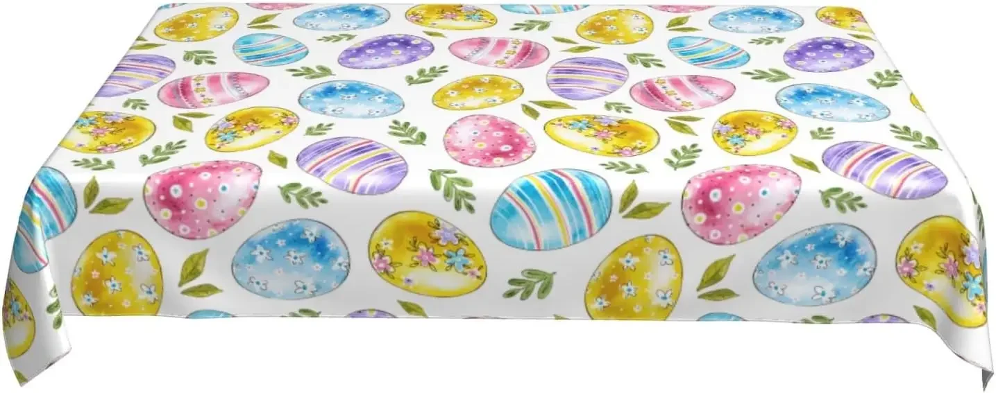 Easter Eggs Waterproof Tablecloths Holiday Party Decor Rectangle Table Cover for Kitchen Dining Table Decor Easter Decorations 5