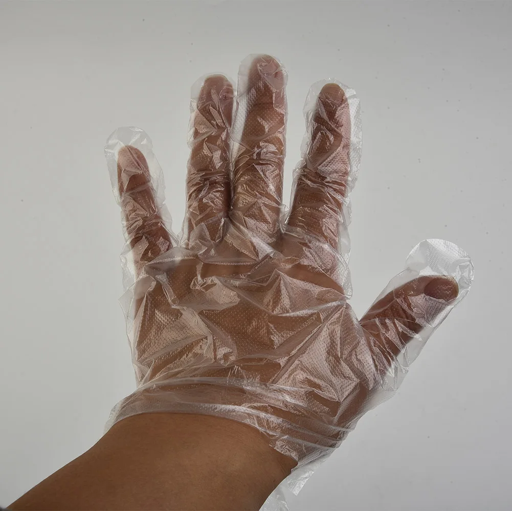 

Transparent 100pcs Gloves 25*24cm Cleaning Food Processing For Catering For Restaurant Hair Dressing Protect Hands