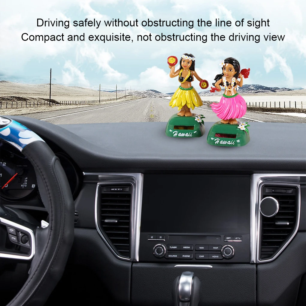 Solar Dashboard Hawaii Dancing Girl Car Dashboard Decorations Dancing Figure Toy Hawaiian HulaShaking Head Dancer Ornaments