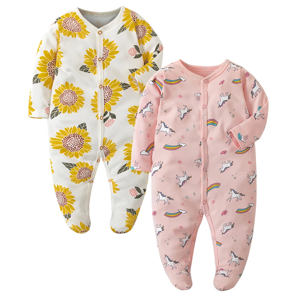 Pijamas para recién nacidos, niños y niñas, monos para bebés, 2 unids/lote,  ropa infantil de manga larga de 0, 3, 6, 9, 12 meses - AliExpress