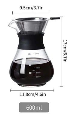 Leeseph Pour Over Coffee Maker with Stainless Stee...