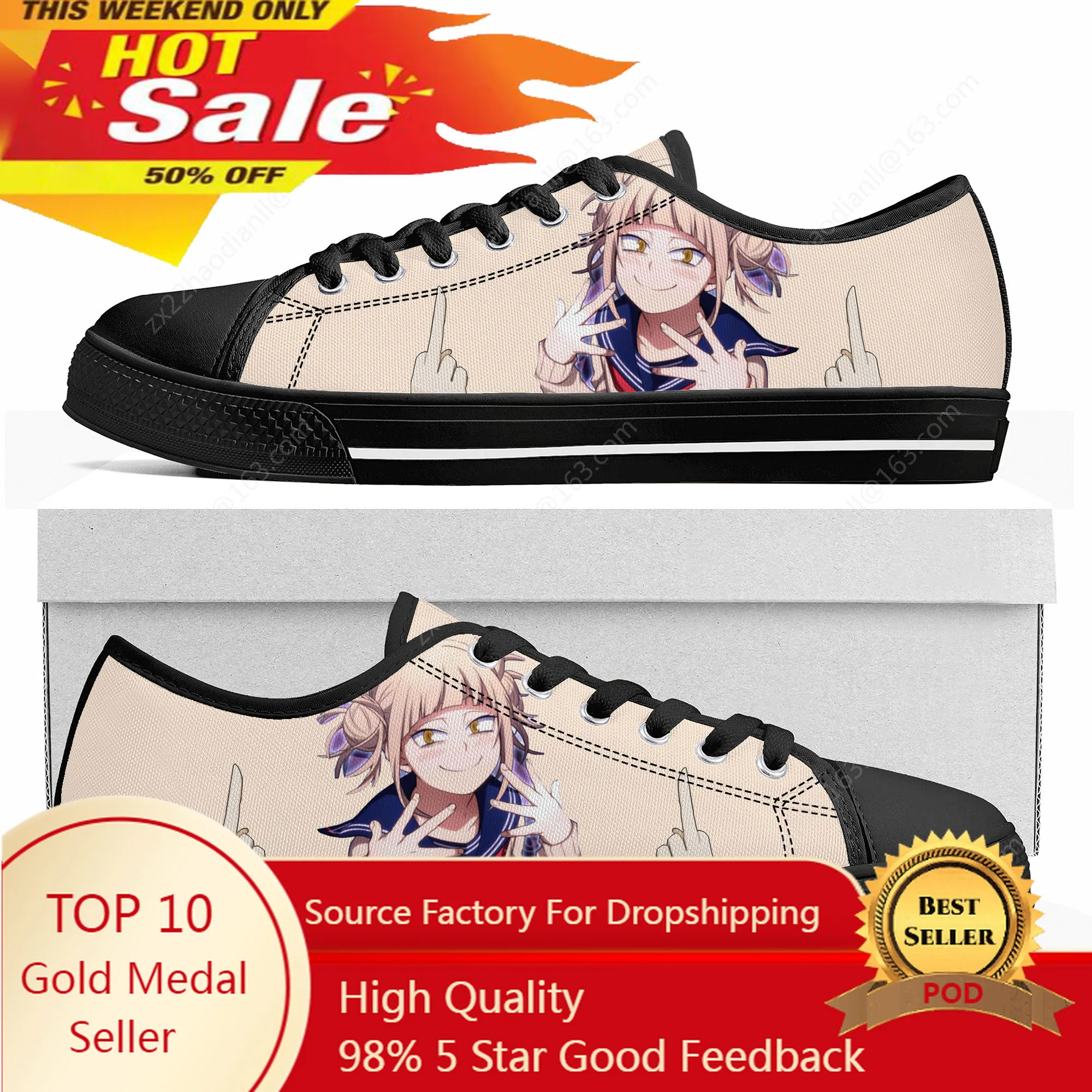 

Anime Himiko Toga My Hero Academia Low Top Sneakers Mens Womens Teenager High Quality Canvas Sneaker Couple Shoes Custom Shoe