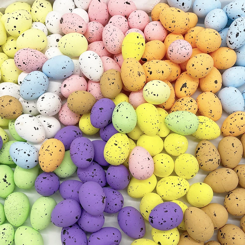 20Pcs Easter Foam Eggs Happy Easter Decoration for Home 2023 Colorful Pigeon Eggs Birthday Party