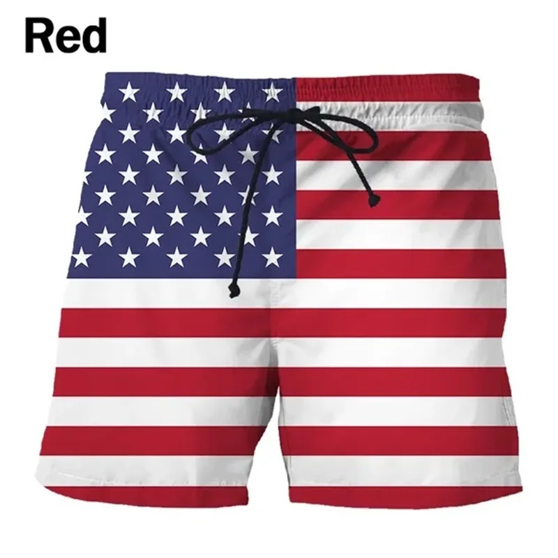 3D Print National Flag Graphic Beach Shorts For Men Summer Funny Casual Board Shorts Swimwear Quick Dry Men Swim Trunks 2