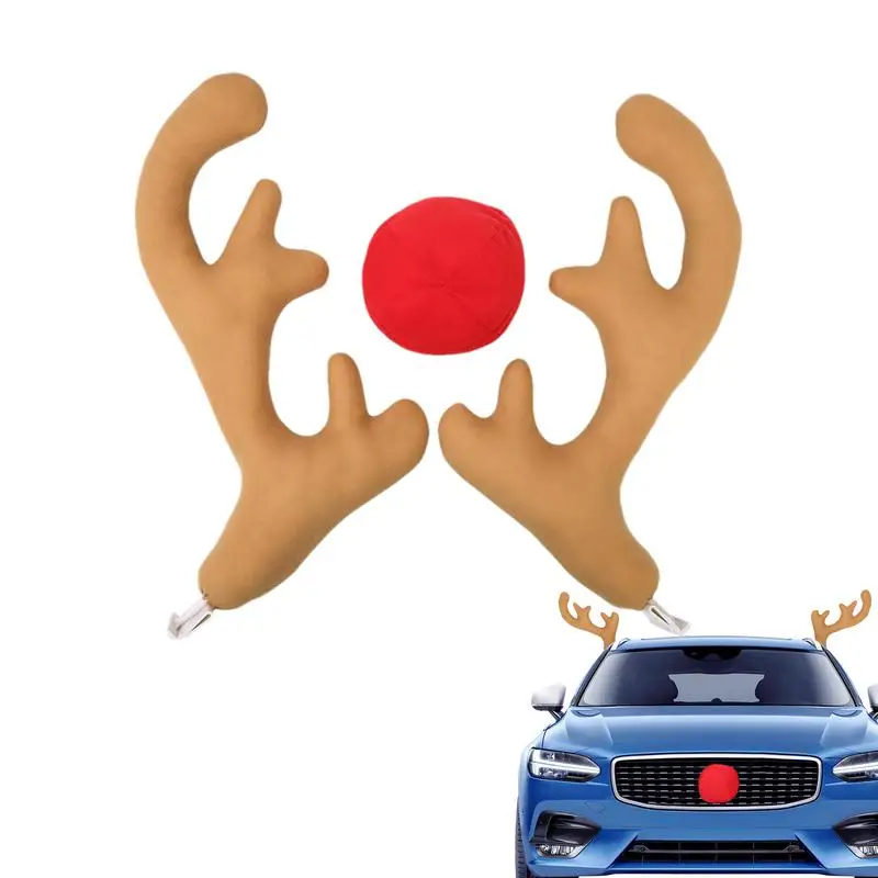 

Christmas Car Decoration Reindeer Car Antlers Antlers & Nose Car Reindeer Antler Kit for Cars Vehicles Trucks Auto Accessories