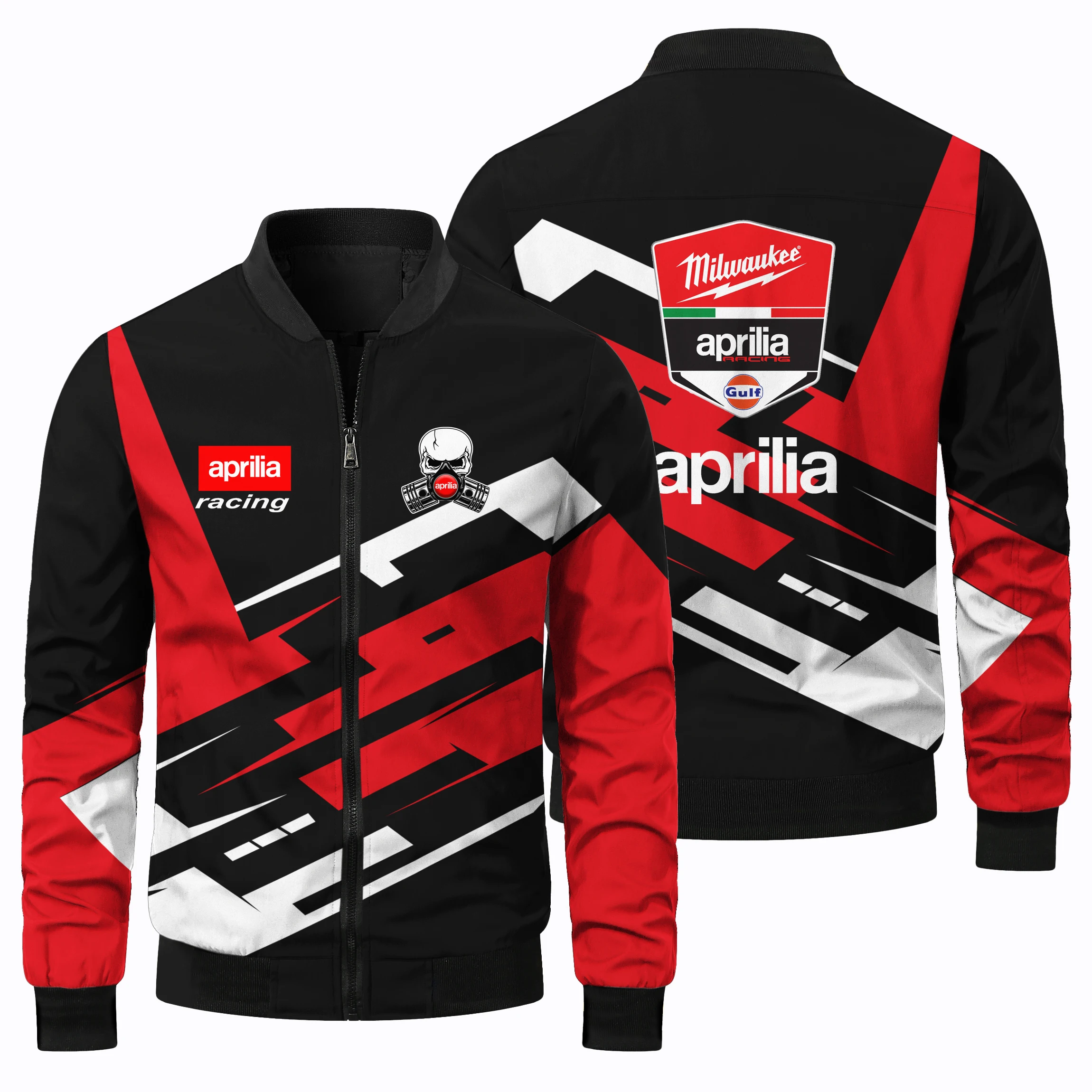 thumbnail image 1 of Nueva chaqueta de manga larga con estampado 3D de carreras Aprilia para hombre, para deportes al aire libre, ciclismo, estilo hip hop callejero, chaqueta con cuello redondo y cremallera, 1 of 4