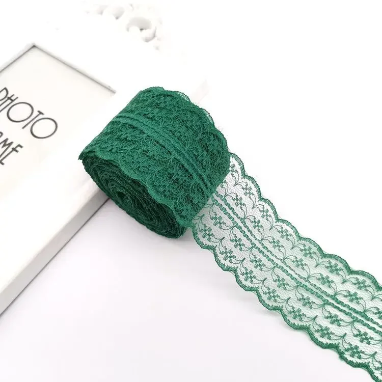 Elegant Metallic Lace Ribbon – 10m Embroidered Trim for Sewing, Crafting, & Decorative Projects
