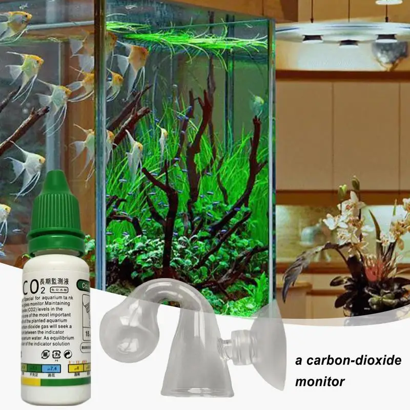 CO2 Indicator Drop Checker Solution Long Term Monitor Test Fish Tank Glass Aquatic Co2 Tester for Fish Tank Aquariums co2 indicator solution aquarium co2 checker co2 drop checker