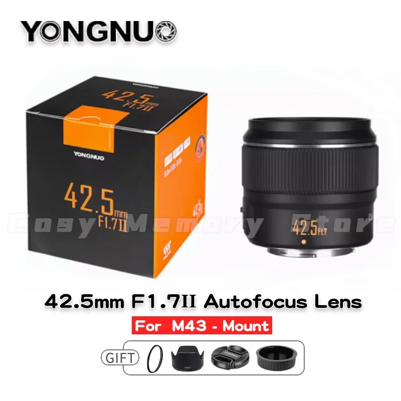 Yongnuo Yn42.5Mm F1.7M Ii Lente Camrea Messa A Fuoco Fissa Af Per G100 Gh5 G95 Gf-10/9/8 Olympus E-M5/E-M10 Mark Ii E-M10 Milwau