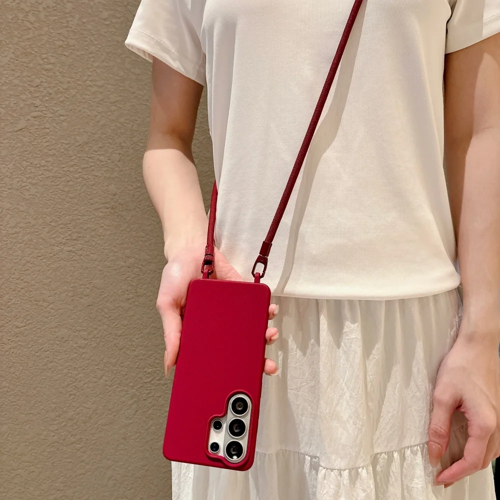 Universal Crossbody Lanyard Silicone Soft Case with Necklace Shoulder Strap - Shockproof Cover