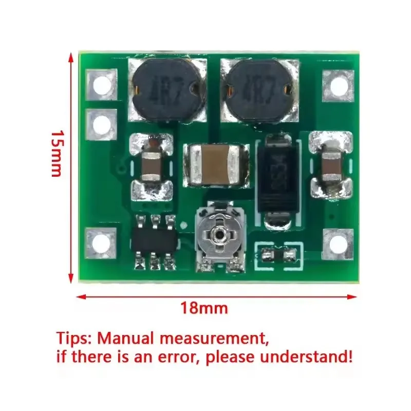 Versatile DC-DC Buck-Boost Power Converter Module, 3V-15V Input to 1V-15V Output, 5W, Automatic Voltage Adjustment