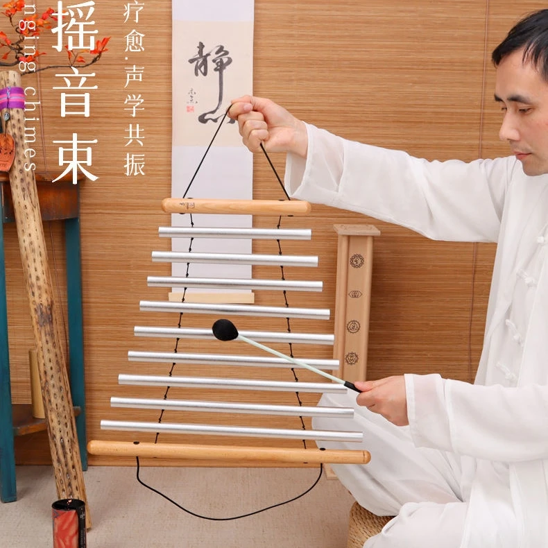 Ethnic 9 Tone Swing Chimes Yoga Meditation Musical Instrument Percussion Chimes Bell with Stick