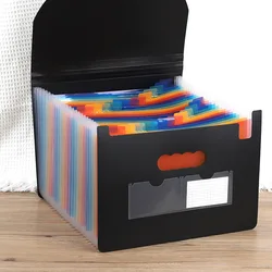 Portable Expanding Accordion File Organizer with Colorful Pockets (25 grids -6 lines)