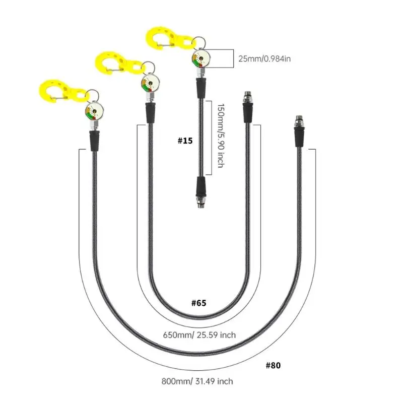 652F 전문 다이빙 장비 고압 탄소 섬유 호스 밤 빛나는