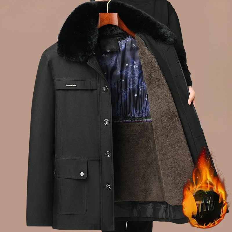 

2023 Winter Jacket Men Parkas Thicken Warm Coat Mens Jackets Solid Color Parka Coat Men Fashion New Streetwear Parkas F09