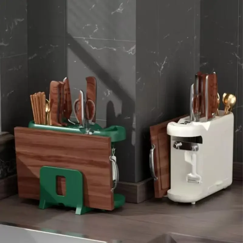 Relaxdays Portacoltelli In Bambù Con Setole - Per 6 Coltelli - Design Moderno E Igienico - Foto 7