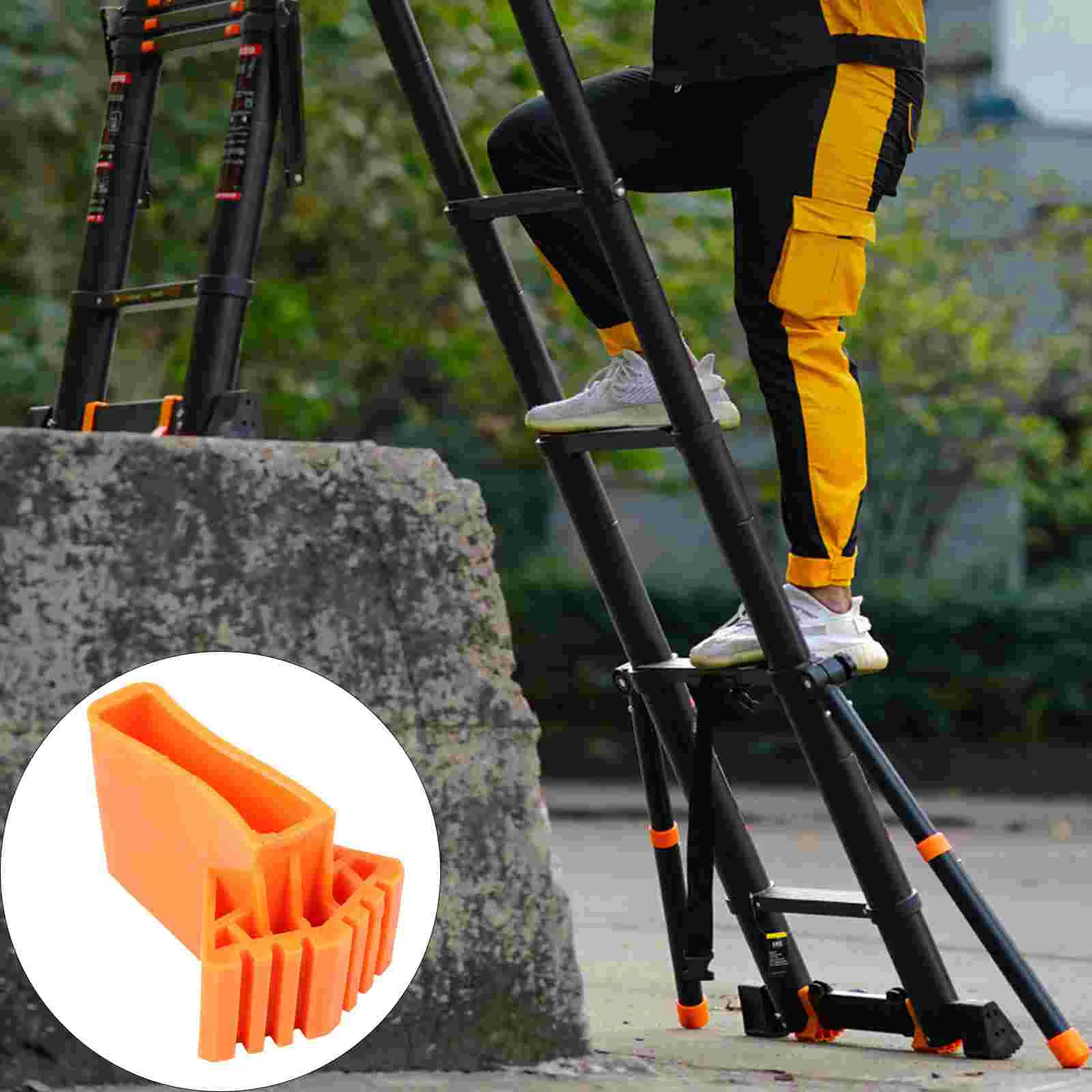 4 Pcs Foldable Ladder Anti Slip Rubber Mat Durable Ladder Foot Cushion Non Slips Feet Mats Solid Rubber Floor Grips