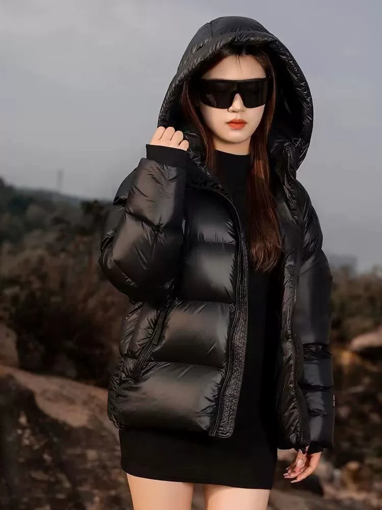 Casual Down Coats Women Korean Fashion Vintage Classical Padded Jacket Female Autumn Winter Tweed Long Sleeve Warm Solid Parkas