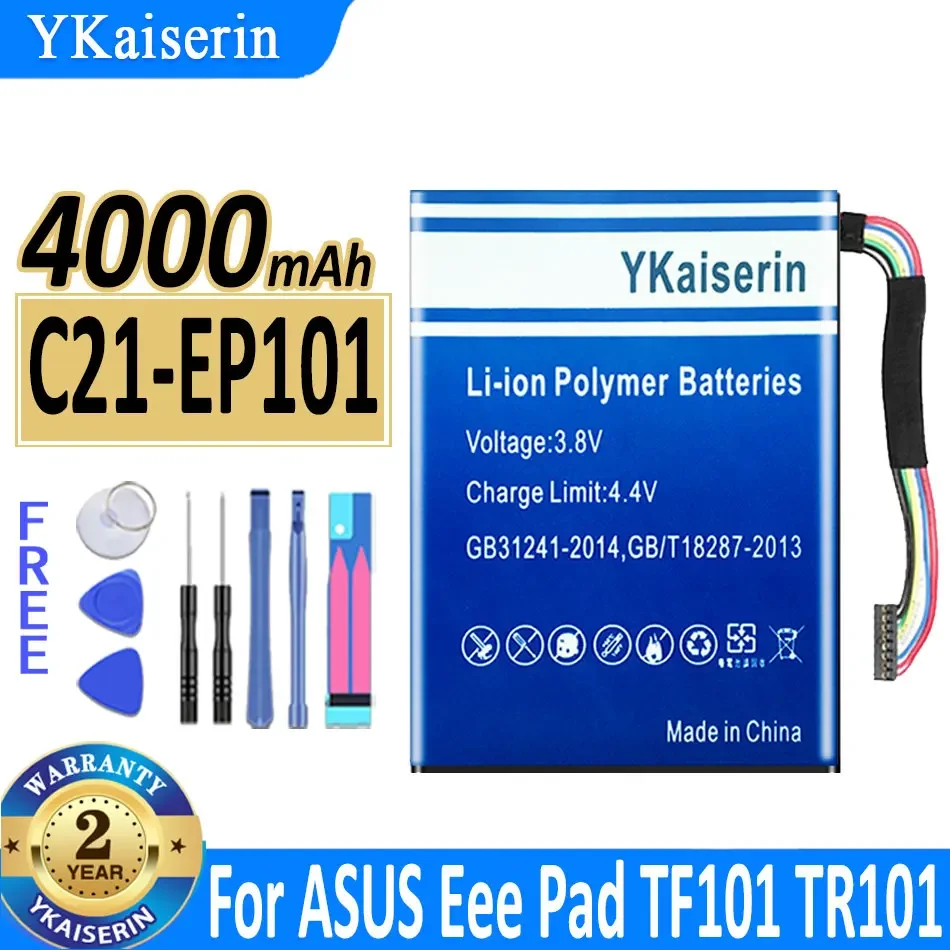 

YKaiserin C21-EP101 Tablet Battery Replacement for ASUS Eee Pad Transformer TR101 TF101 C21EP101 4000mAh with Tools