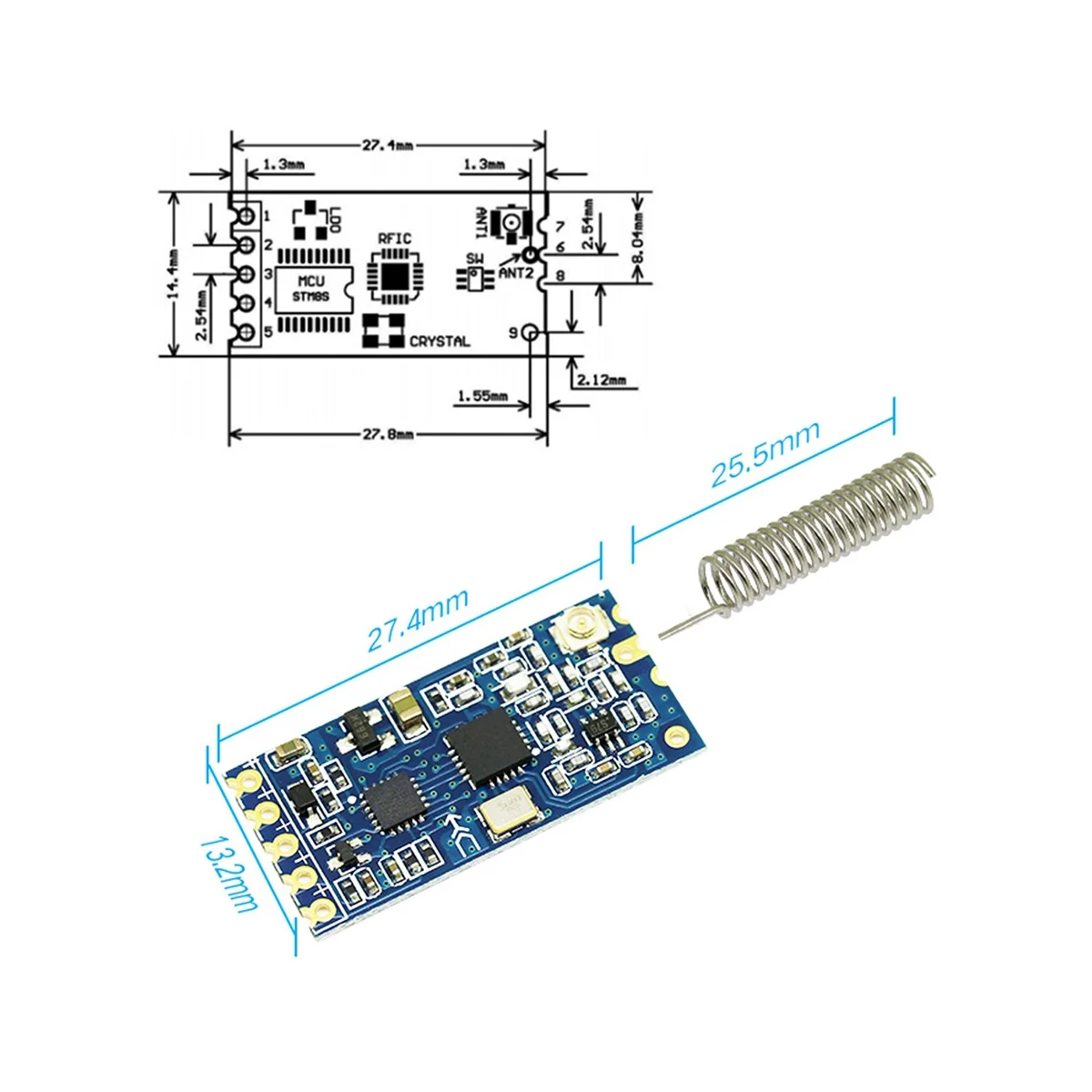 HC-12 433Mhz SI4463 Wireless Serial Port Module 1000M Replace Bluetooth HC12 - 4 PCS