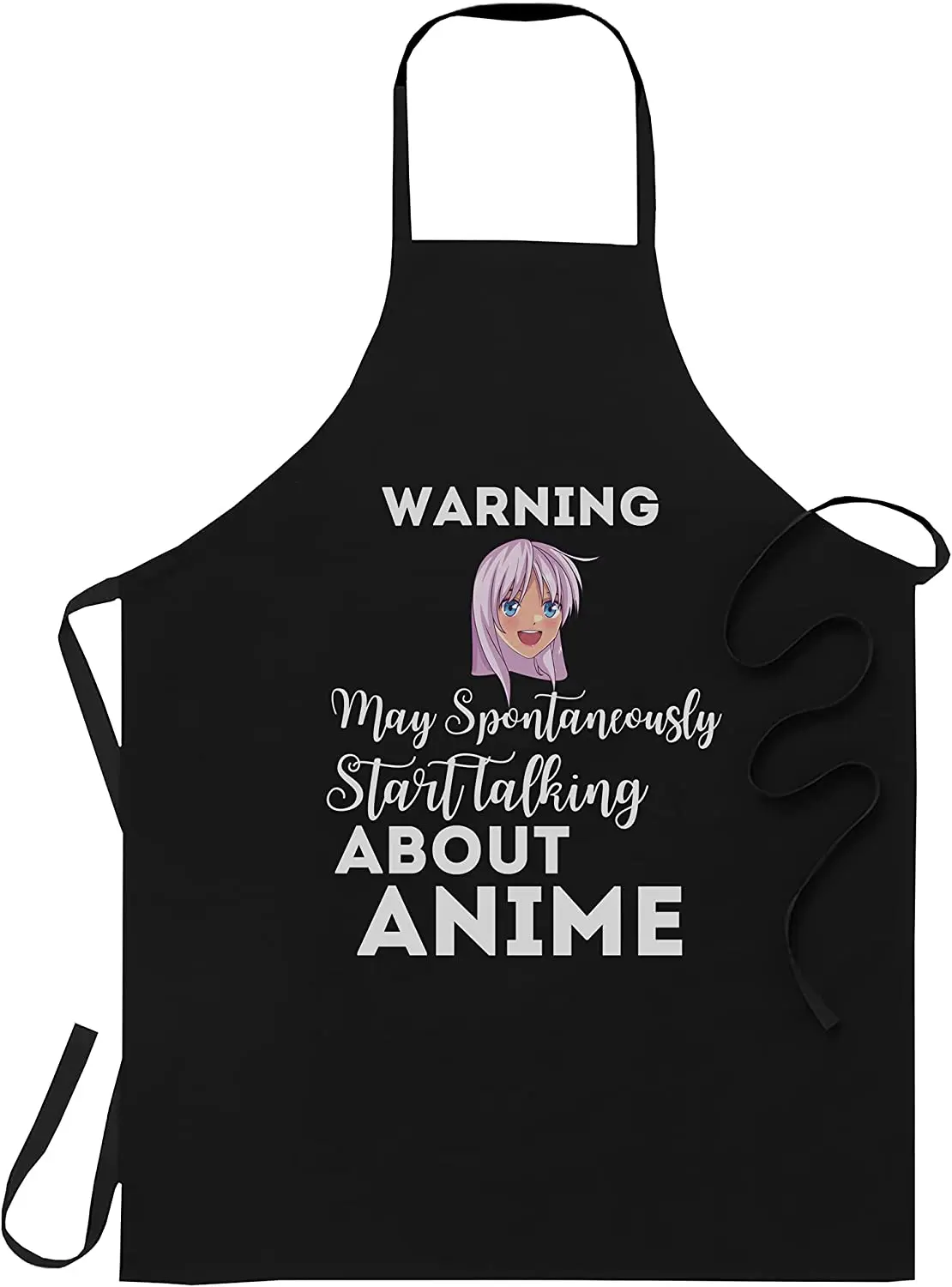 Hobby Black Cooking Aprons- Warning May Spontaneously Start Talking About Anime Tshirt T-Shirt Black Apron