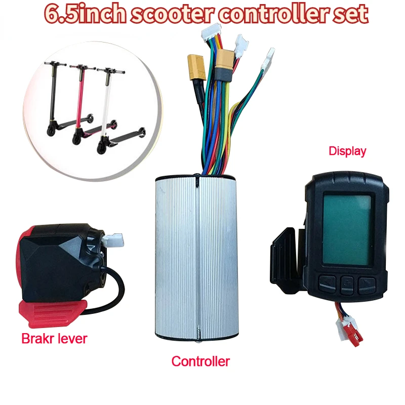 

24V 250W 12A 13A 6.5 Inch Electric Scooter Controller with Display Brake Accelerator Scooter Replacement LCD Monito Repair Parts