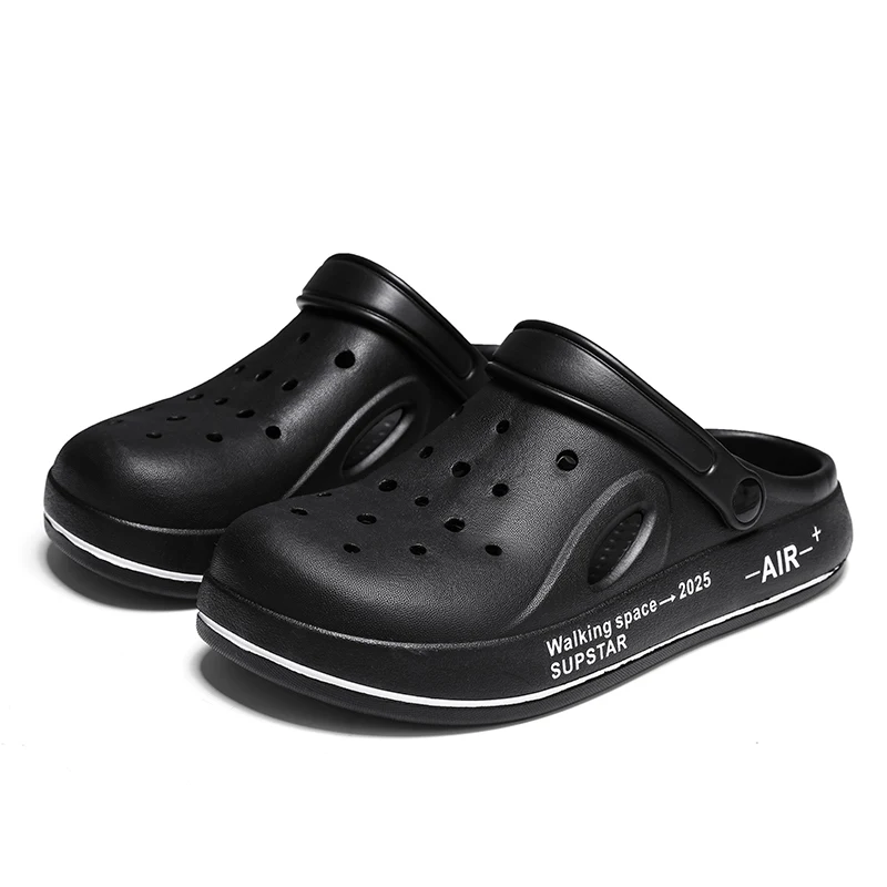Summer Men's Slippers Sandals Wearing Beach Hole Shoes Outside Home Garden Chef Baotou Casual Fashion