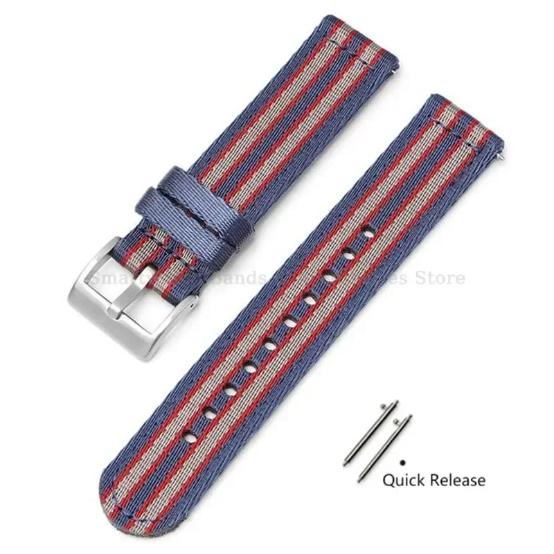 Premium Woven Nylon Watch Band with Quick Release and Stainless Steel Buckle