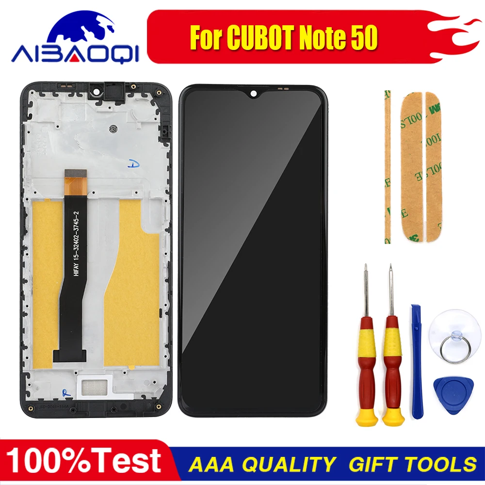 XUNQIYI New Original For Cubot Note 50 Touch Screen LCD Display With Frame  Cubot Note50 Perfect Replacement Parts