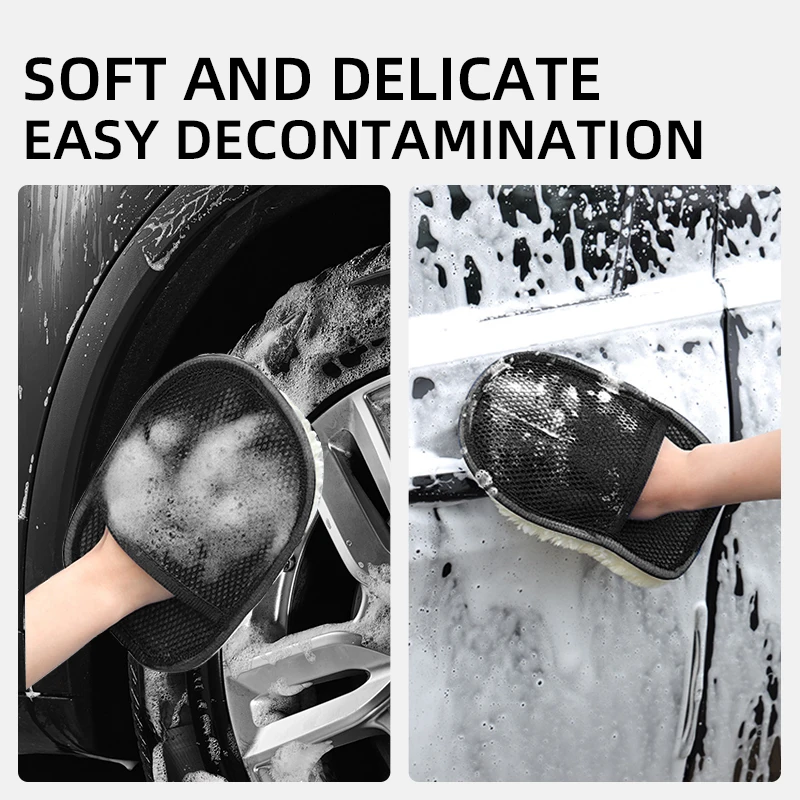 Wool Gloves Skincare Tools Car Cleaning Gloves Made of Ultrafine Fibers for Car Cleaning