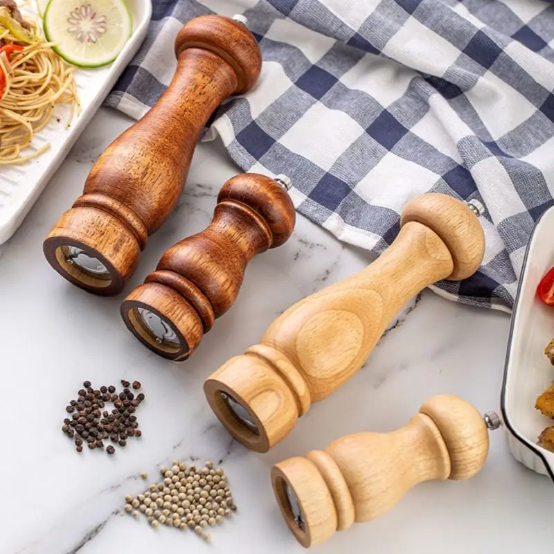 Manual Oak Wooden Pepper Mill Salt Grinder Kitchen Spice Tools