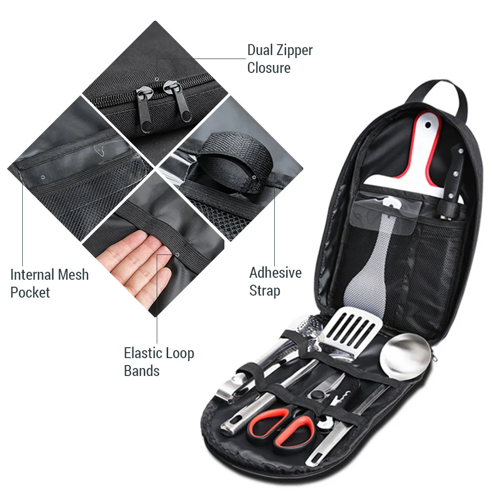 Portable Utensils Set 9pcs Stainless Steel 5