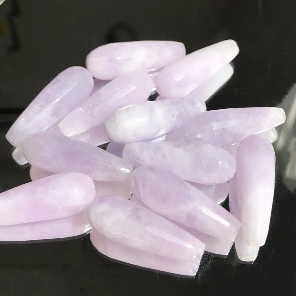 

10x30mm Natural Faceted Kunzite Purple Spodumene Stone Water Drop Loose Spacer Beads For Jewelry Making Diy Bracelet Accessorie