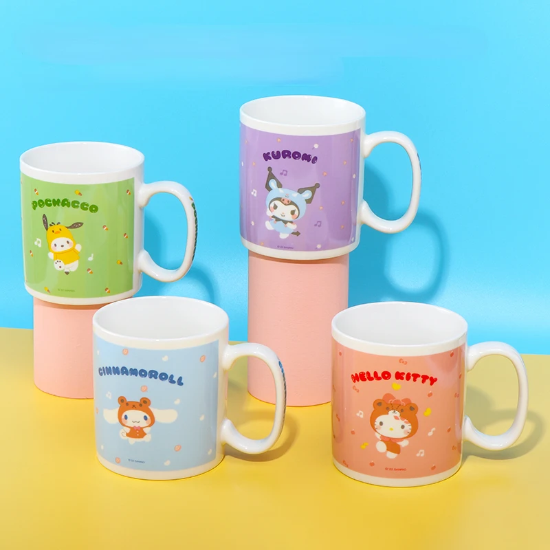 

450ml Cartoon Miniso Hellokitty Sanrio Ceramic Mug Anime My Melody Kuromi Water Cup Girl Kawaii Home Coffee Mug Mug Holiday Gift