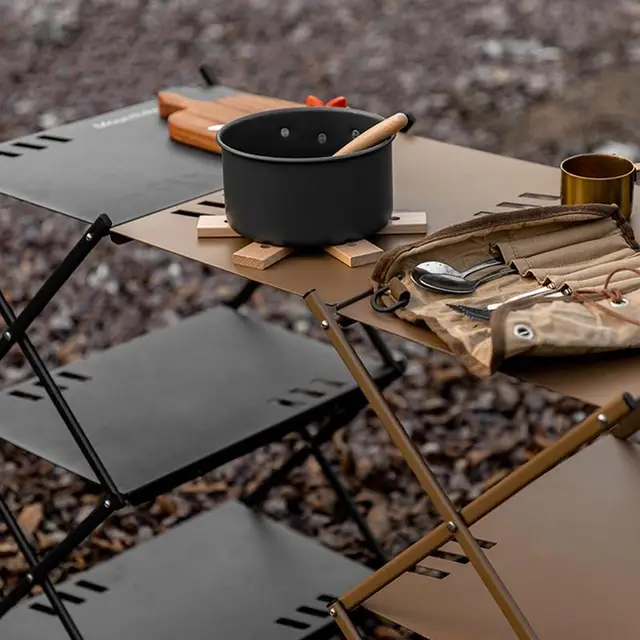 캠핑 선반 3 단 프리 스탠딩 캠핑 랙, 다기능 실내 야외 금속 보관 선반, 휴대용 정리 유닛