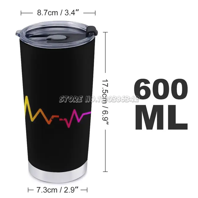 Videojáték -Vezérlő Szívverés Játékosmaszk És Még Több Utazási Bögre Jégpohár 304 Rozsdamentes Acél Vákuum Szigetelt Autó Csésze Kávé G - Image 2