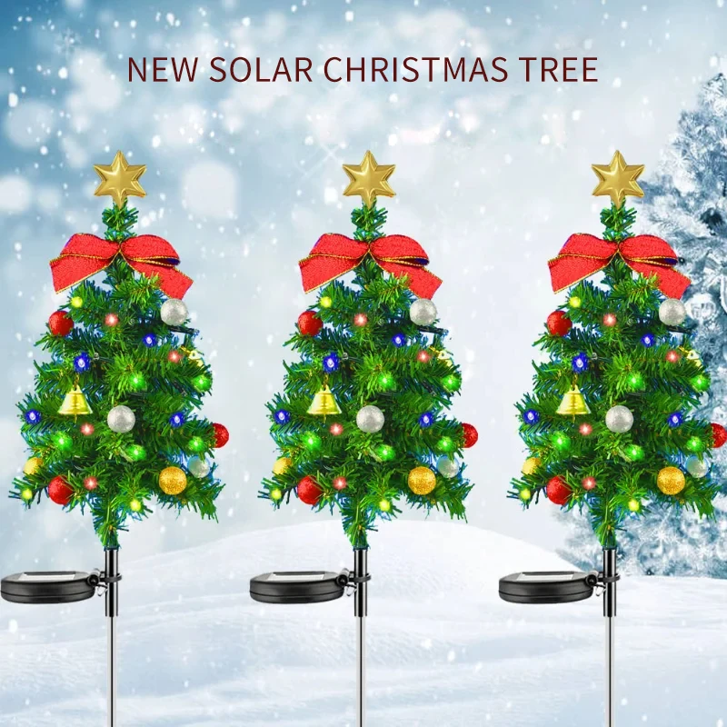 

Solar Christmas Tree Decor Lights Outdoors Led Waterproof Garden Lawn Patio Porch Landscape Lamps New Year Party Christmas Gifts
