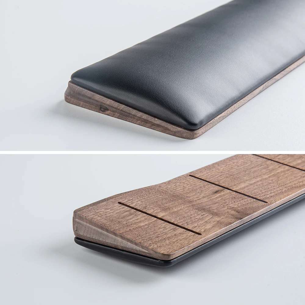 COLORCORAL 호두나무 프리미엄 키보드, 손바닥 받침대, 인체 공학적 디자인, 편안한 사무용품