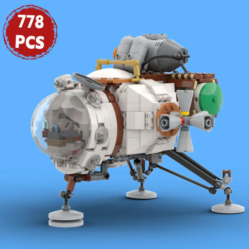 

MOC игровой раздавленный дикий космический корабль Приключения планета модель космического аппарата строительные блоки изучите Космос кирпичи игрушки подарки